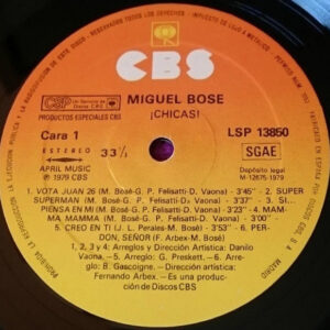 Miguel Bosé, Chicas - LP: imagen 3