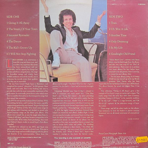 Leo Sayer, Giving It All Away - LP