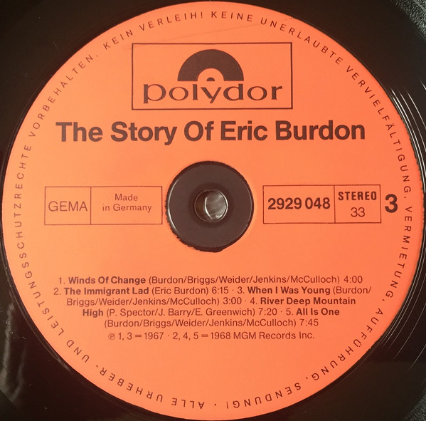 Eric Burdon, The Story Of Eric Burdon - LP