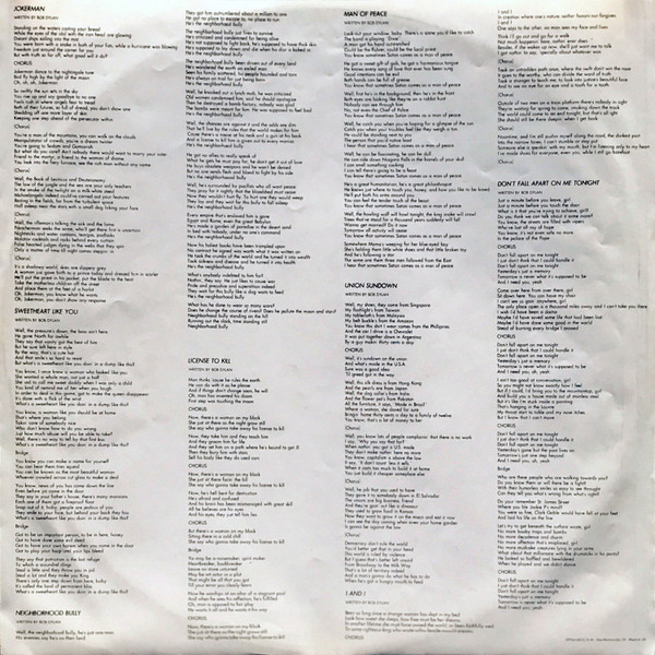Bob Dylan, Infidels - LP