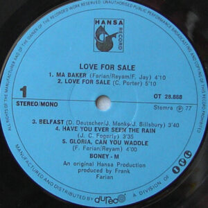 Boney M., Love For Sale - LP: imagen 3