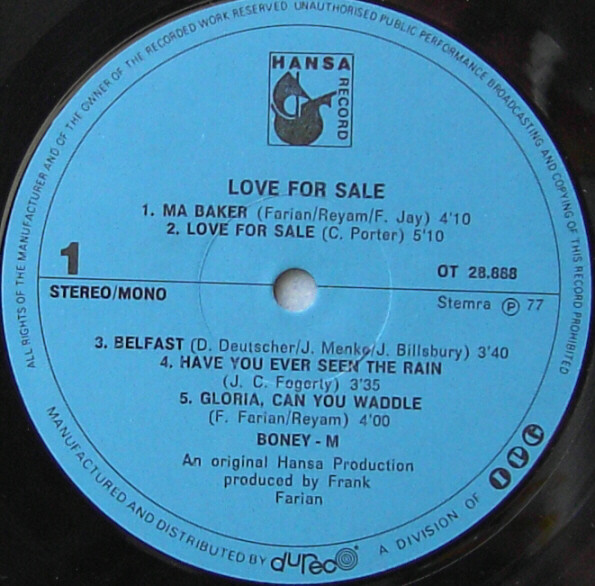 Boney M., Love For Sale - LP