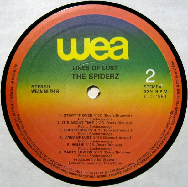 The Spiderz, Lines Of Lust - LP