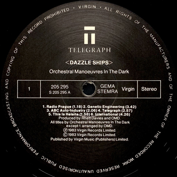 Orchestral Manoeuvres In The Dark, Dazzle Ships - LP