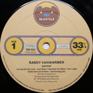 Randy Vanwarmer, Warmer - LP: imagen 3