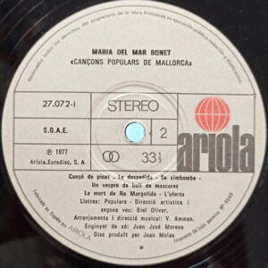 Maria Del Mar Bonet, Cançons De Festa - LP: imagen 4