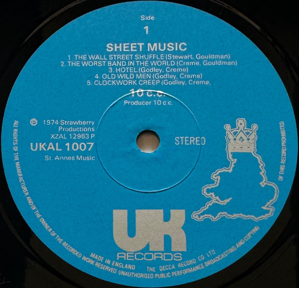 10cc, Sheet Music - LP
