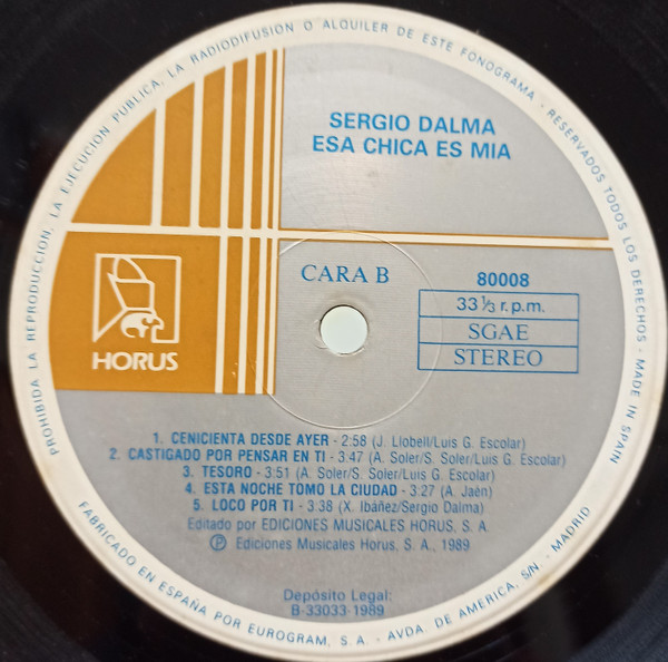 Sergio Dalma, Esa Chica Es Mía - LP