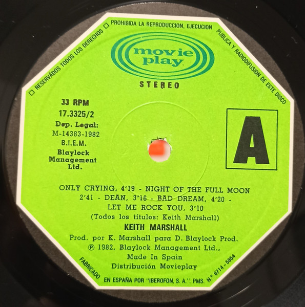 Keith Marshall, Keith Marshall - LP