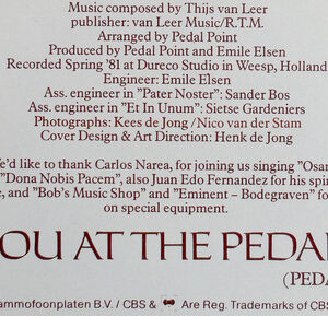 Pedal Point, Dona Nobis Pacem - LP: imagen 8