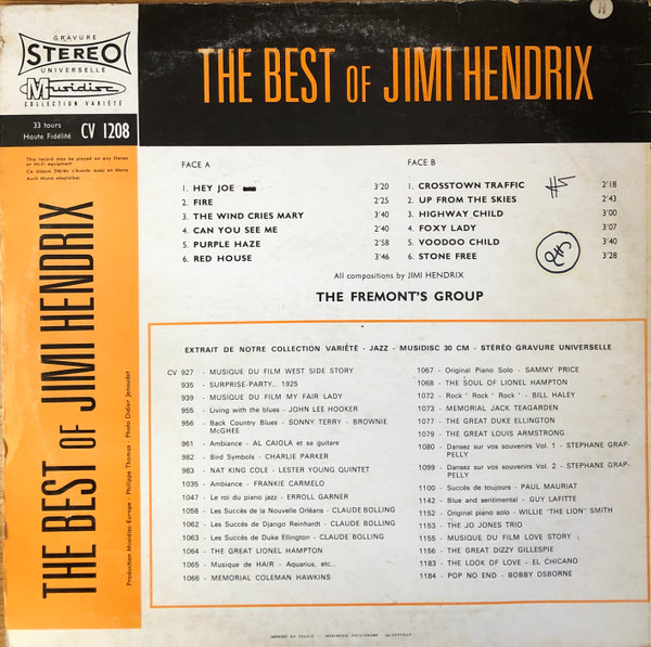 The Fremont's Group, The Best Of Jimi Hendrix - LP