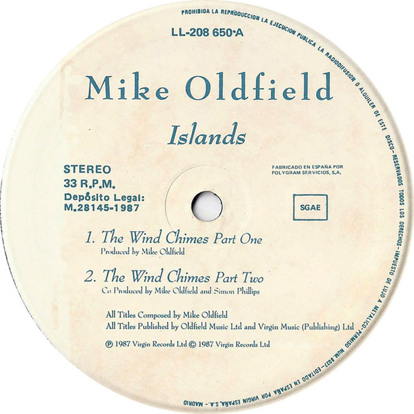 Mike Oldfield, Islands - LP