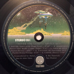 Status Quo, Never Too Late - LP: imagen 3