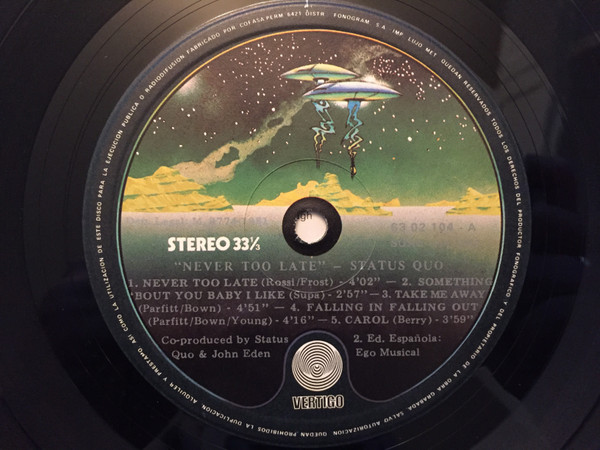 Status Quo, Never Too Late - LP