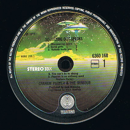 Graham Parker And The Rumour, Squeezing Out Sparks - LP