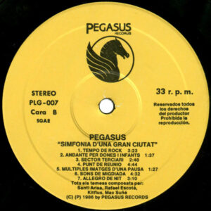 Pegasus, Simfonia D'Una Gran Ciutat - LP: imagen 4