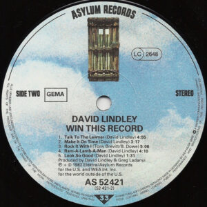 David Lindley And El Rayo-X, Win This Record! - LP: imagen 4