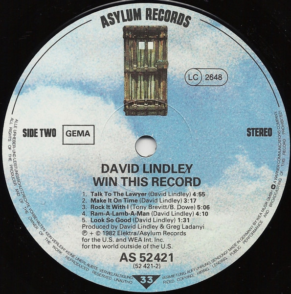 David Lindley And El Rayo-X, Win This Record! - LP