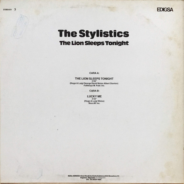 The Stylistics, The Lion Sleeps Tonight - Maxi Singles