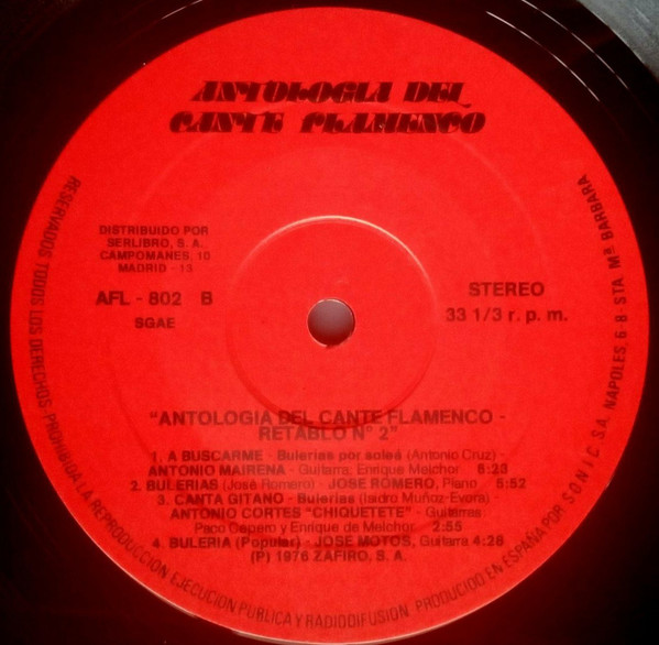 Various, Antología Del Cante Flamenco: Retablo 2 - LP