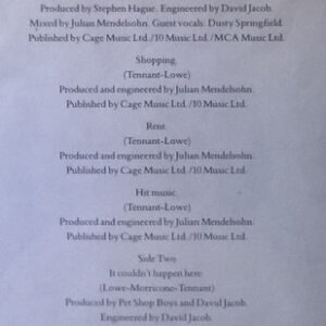 Pet Shop Boys, Actually - LP: imagen 9