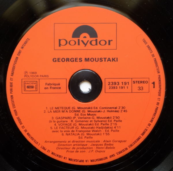 Georges Moustaki, Georges Moustaki - LP