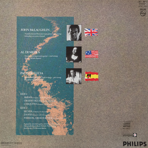 John McLaughlin, Al Di Meola, Paco De Lucía, Passion, Grace & Fire - LP