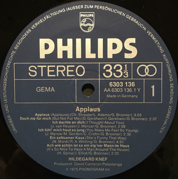Hildegard Knef, Applaus - LP