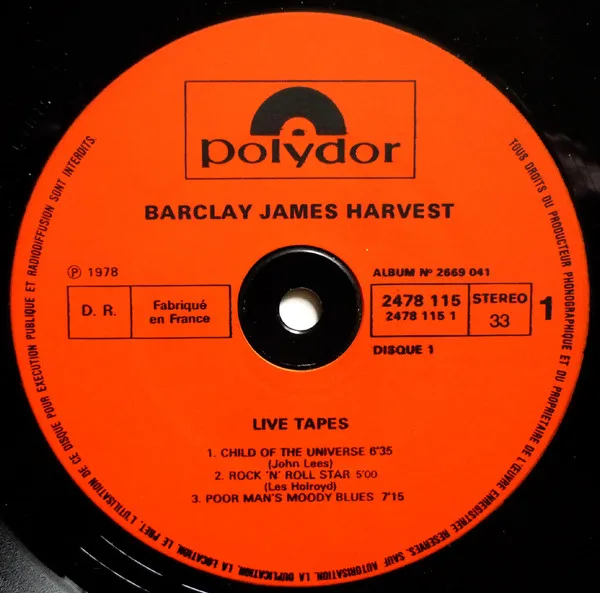 Barclay James Harvest, Live Tapes - LP