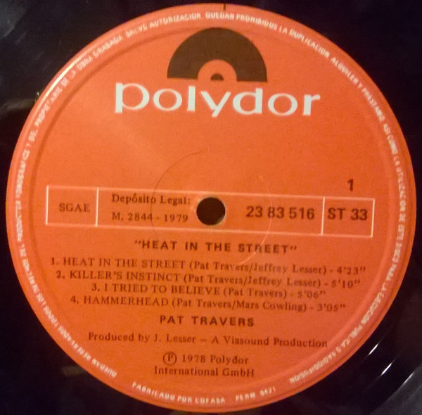 Pat Travers Band, Heat In The Street - LP