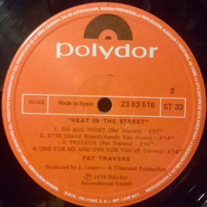 Pat Travers Band, Heat In The Street - LP: imagen 4