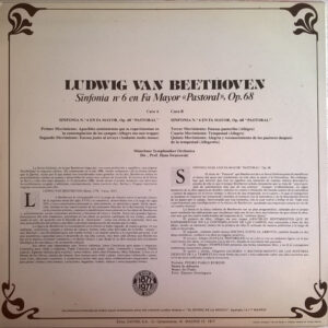 Ludwig van Beethoven, Münchner Symph, Sinfonia N° 6 En Fa Mayor Op. 68 «Pastoral» - LP: imagen 2