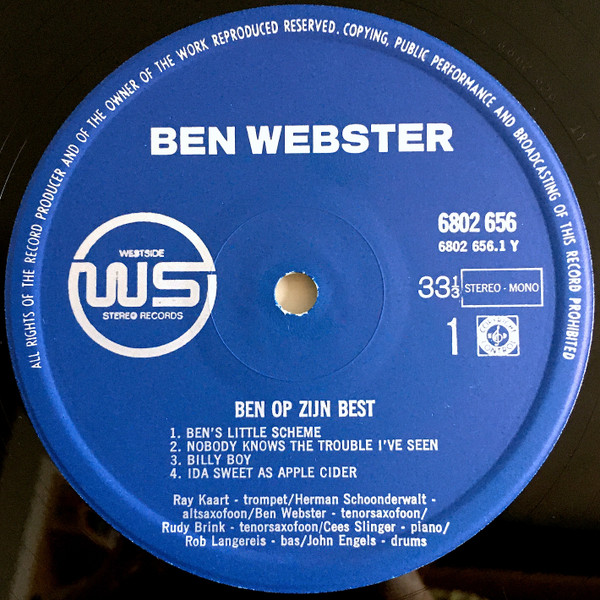 Ben Webster, Ben Op Zijn Best - LP
