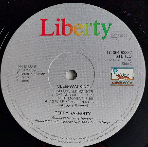 Gerry Rafferty, Sleepwalking - LP