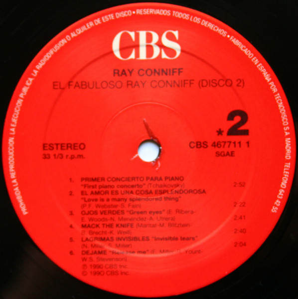 Ray Conniff, El Fabuloso Ray Conniff - 30 Grandes Canciones - LP