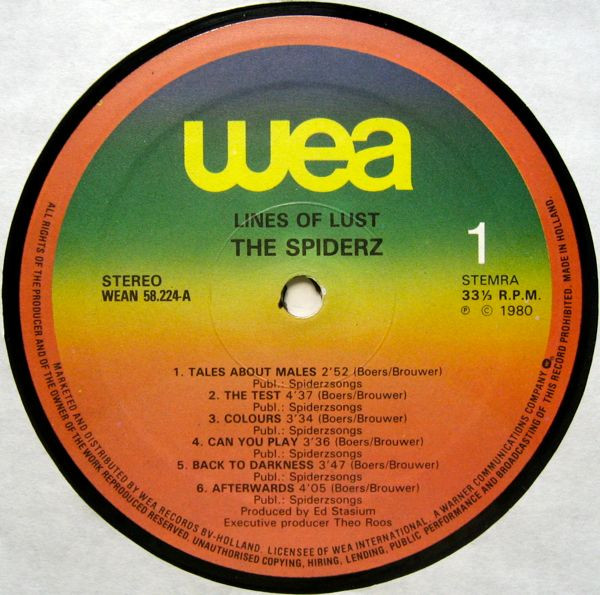 The Spiderz, Lines Of Lust - LP
