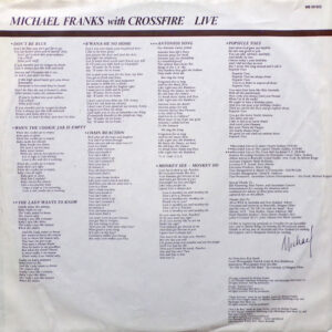 Michael Franks, Crossfire, Live - LP: imagen 6