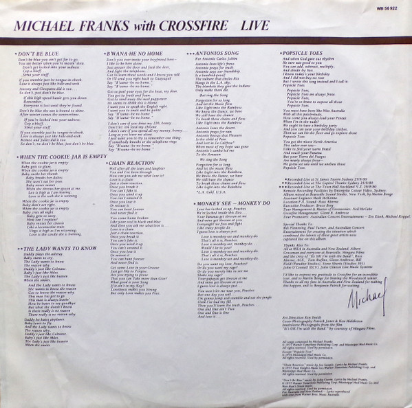 Michael Franks, Crossfire, Live - LP