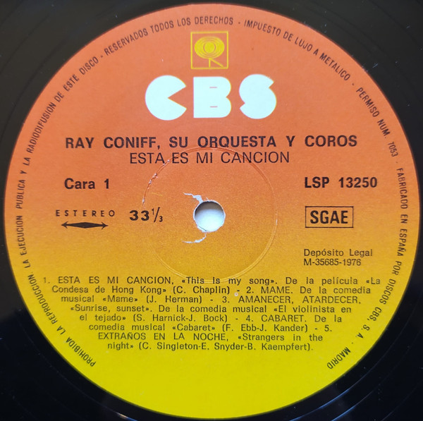 Ray Conniff And His Orchestra & Chorus, This Is My Song = Esta Es Mi Canción - LP
