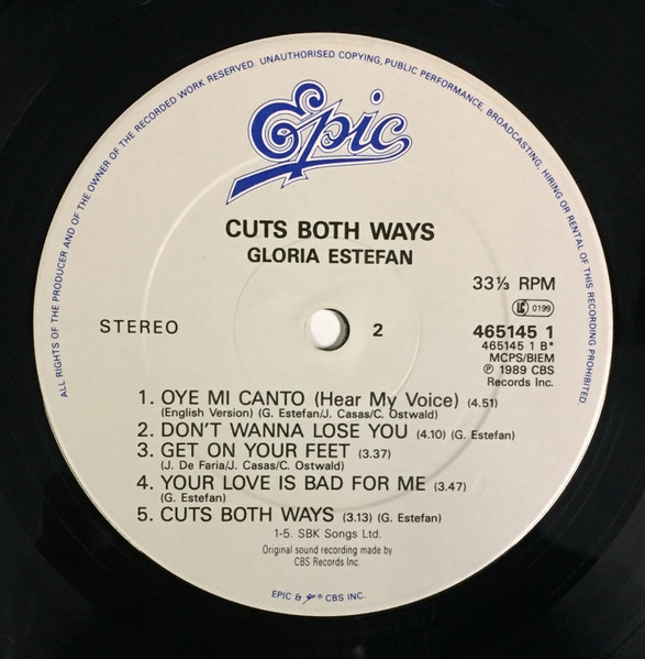 Gloria Estefan, Cuts Both Ways - LP