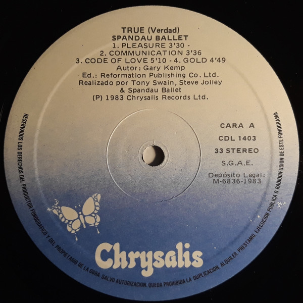 Spandau Ballet, True = Verdad - LP