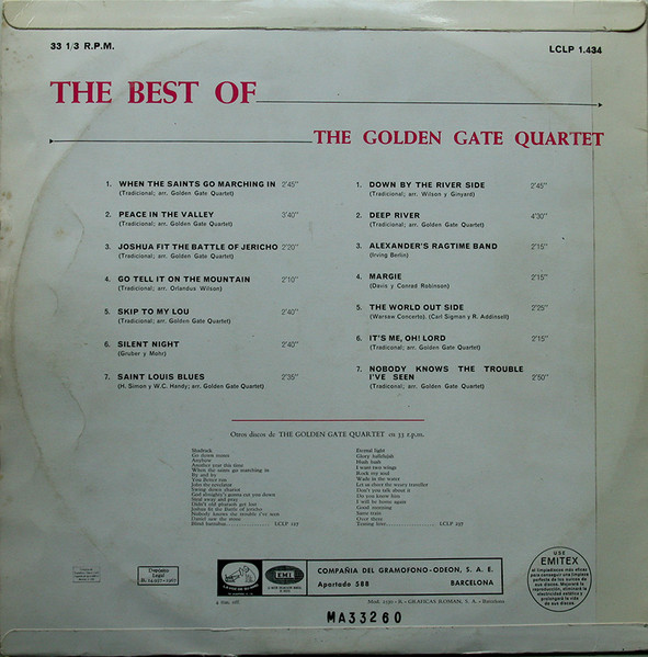 The Golden Gate Quartet, The Best Of The Golden Gate Quartet - LP
