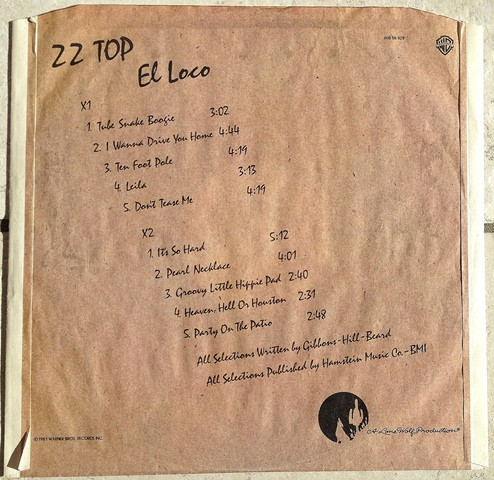 ZZ Top, El Loco - LP Album Stereo