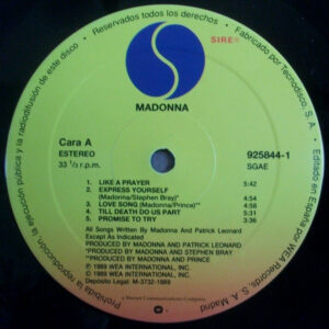 Madonna, Like A Prayer - LP: imagen 3