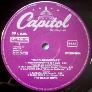 The Beach Boys, 20 Golden Greats - LP: imagen 4