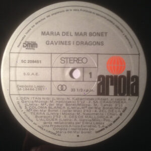 Maria Del Mar Bonet, Gavines I Dragons - LP: imagen 3