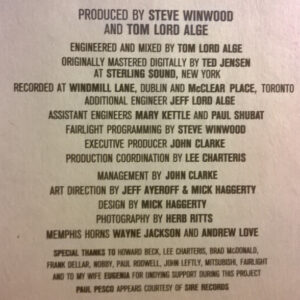 Steve Winwood, Roll With It - LP: imagen 8