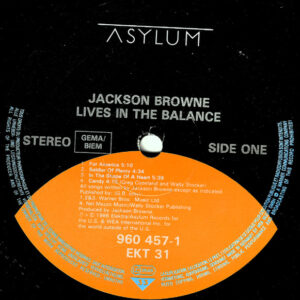 Jackson Browne, Lives In The Balance - LP: imagen 3