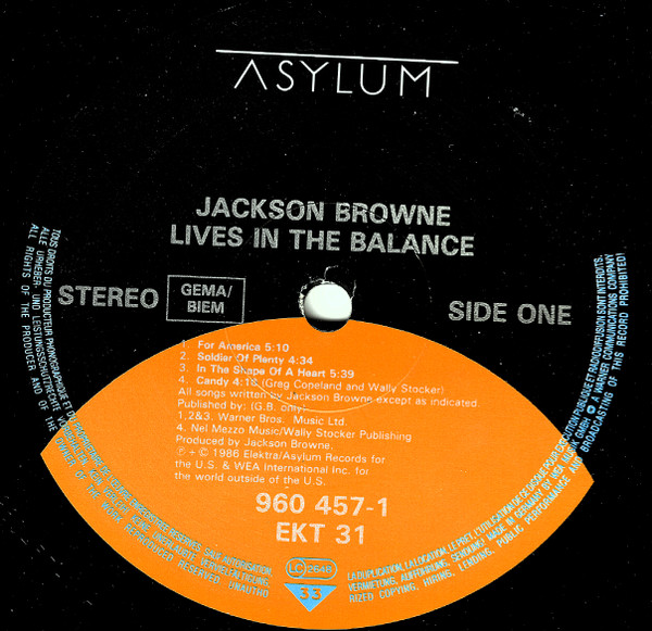 Jackson Browne, Lives In The Balance - LP
