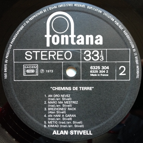 Alan Stivell, Chemins De Terre - LP